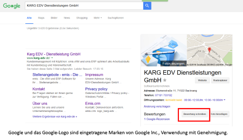 Karg EDV bei Google