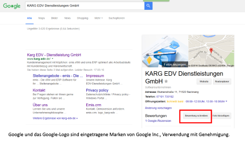 Karg EDV bei Google Karg EDV bei Google